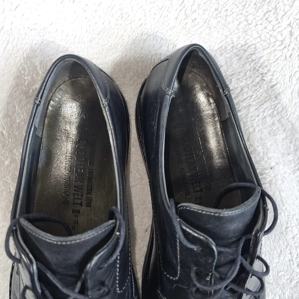 Mephisto Oxford Shoes Mens 11.5 Black  Leather Janeiro Comfort Square Toe. - Picture 7 of 14